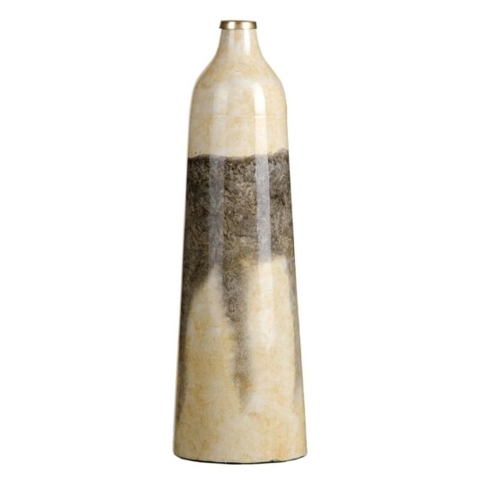 Bigbuy Home Vase 16 X 16 X 50 Cm Krystall Grå Krem