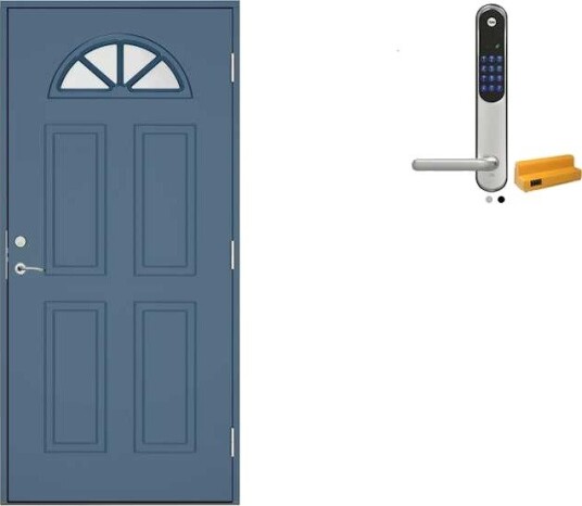 Ytterdør Swedoor Clever-Line+ Thy med Yale Doorman Classic Home