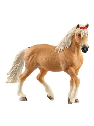 Schleich Haflinger Hoppe Figur med Rød Sløyfe 9,5cm Schleich Haflinger Hoppe Figur med Rød Sløyfe 9,5cm