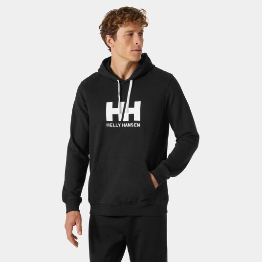 Helly Hansen Herre HH Logo Myk Bomull Hettegenser Svart M LillaM