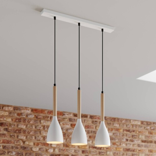 Luminex Muza pendellampe tre lamper hvit/lys tre Luminex Muza pendellampe tre lamper hvit/lys tre