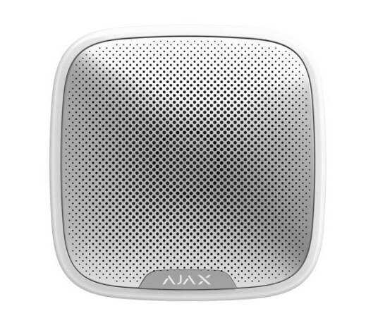 Ajax StreetSiren Alarmsystem â TrÃ¥dløs, IP54, Justerbar lyd, Hvit Ajax StreetSiren Alarmsystem â TrÃ¥dløs, IP54, Justerbar lyd, Hvit