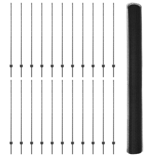Gjerde med innlegg. Grå 1.6 x 50 m Stål