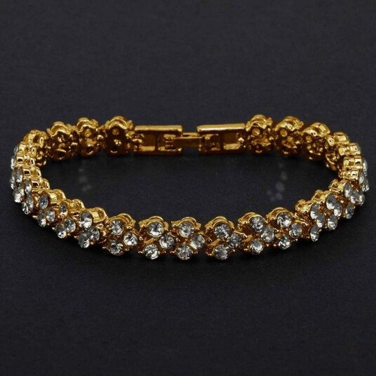 Klassisk Armbånd med Strass - Gull Klassisk Armbånd med Strass - Gull