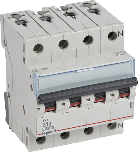 Legrand TX³ MCB automatsikring B13 3P+N 4M 10/10kA Legrand TX³ MCB automatsikring B13 3P+N 4M 10/10kA