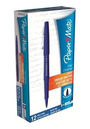 Paper Mate Nylon - fibre-tip pen - blue (pack of 12)