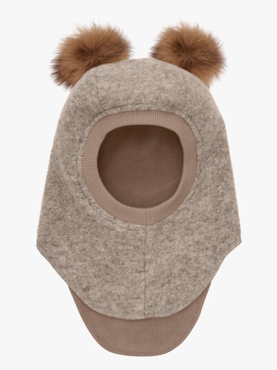 Huttelihut Camel Melange Elefantlue Ull Alpaca Pompoms 4 6 år/53
