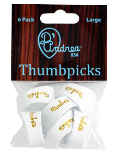 D'Andrea Tommelplekter 373 - Large White Plekter 6-Pakning