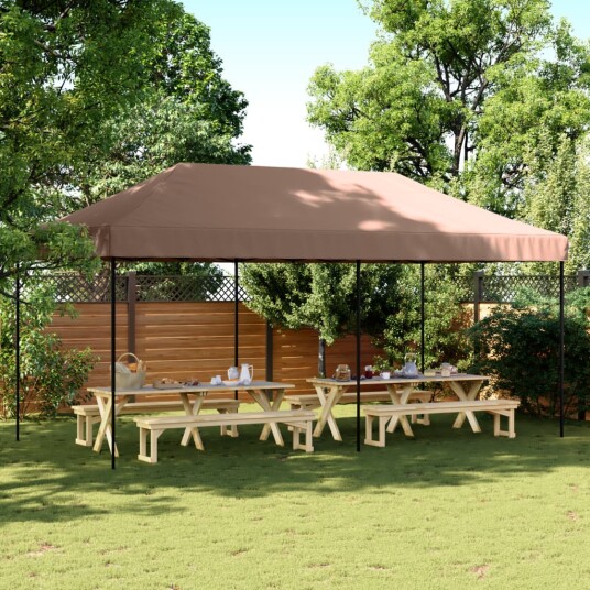  Sammenleggbart partytelt pop-up brun 580x292x315 cm 4004940