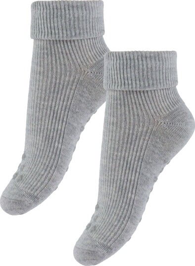 Minymo Baby Rib Sock W. Abs (2-Pack) Grey 19\22