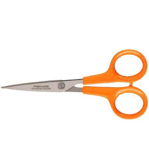 Fiskars 9881, Voksen, Rett kutt, Single/enkelt, Metallisk, Oransje, Rustfritt stål, Plast