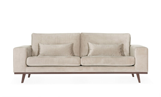Soffadirekt STOCKHOLM 3 seters sofa Velvet Edition Greige
