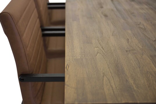 Venture Design Padang & Art spisegruppe Natur/svart 6 st stoler & bord 250 x 100 cm
