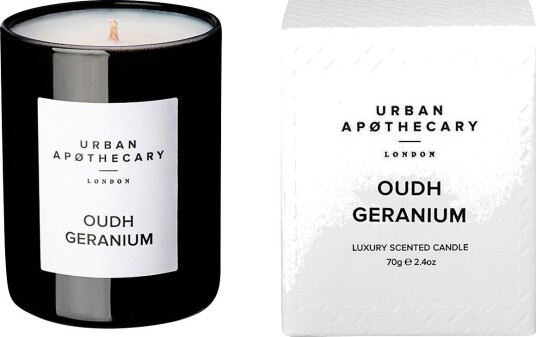 Urban Apøthecary   Luxury Candle Oudh Geranium   Hvit