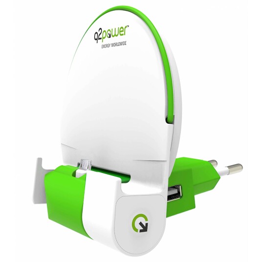 Q2Power micro USB Dock med strøm bank og lader