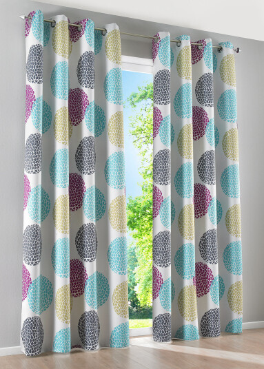 bonprix Formørkningsgardin med trykk (1-pack) 1 (H/B: 145/130 cm),2 (H/B: 175/130 cm),3 (H/B: 225/130 cm),4 (H/B: 245/130 cm),5 (H/B: 225/270 cm),6 (H/B: 245/270 cm) hvit