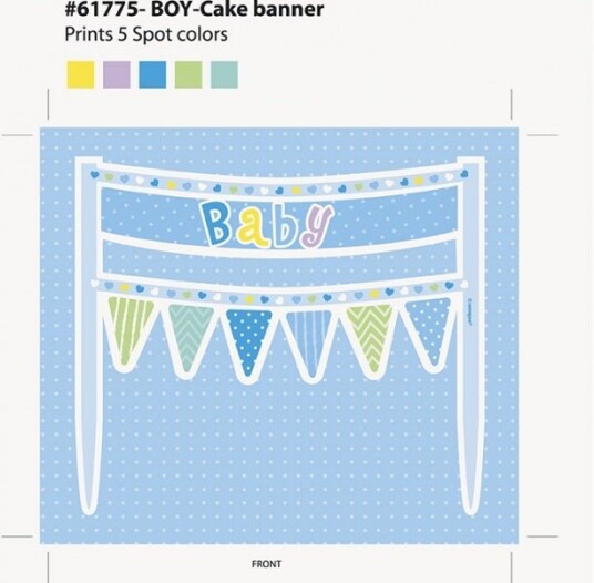 Kakepynt Banner Med Babytema 