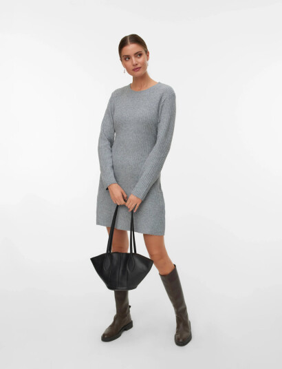 Vero Moda Vmjosanna Ls Short Dress Noos Grey XL Vero Moda Vmjosanna Ls Short Dress Noos Grey XL