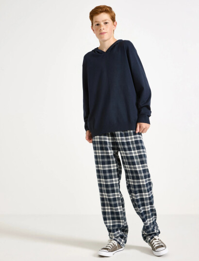 Lindex Trousers Pyjama Flannel Navy 128