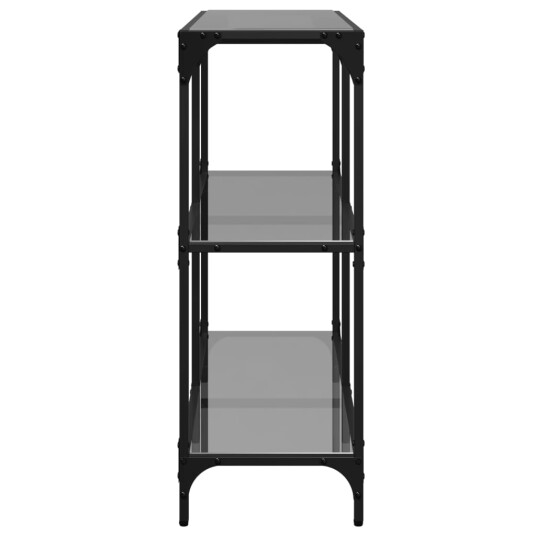  Konsollbord med svart glassplate 98x30x81 cm stål 846029