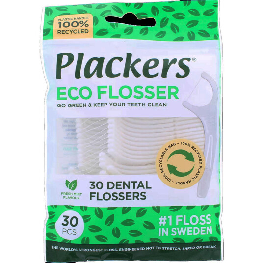 Plackers ECO Flosser Dental Flossers Fresh Mint 30 stk Plackers ECO Flosser Dental Flossers Fresh Mint 30 stk