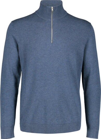Lindbergh Soft Viscose Blend Half Zip Sweater Blue M Lindbergh Soft Viscose Blend Half Zip Sweater Blue M