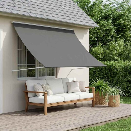 Markise Lysegrå 150 x 150 cm 180 g / m² Polyester med PU belegg