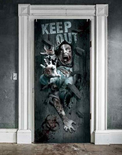 Keep Out Zombie Dørdekorasjon 80x180 cm Keep Out Zombie Dørdekorasjon 80x180 cm