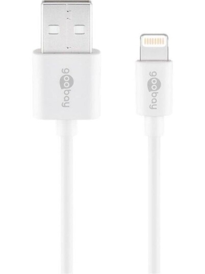 Goobay Lightning USB A-kabel 0,5 m - Hvit, MFi-sertifisert for Apple