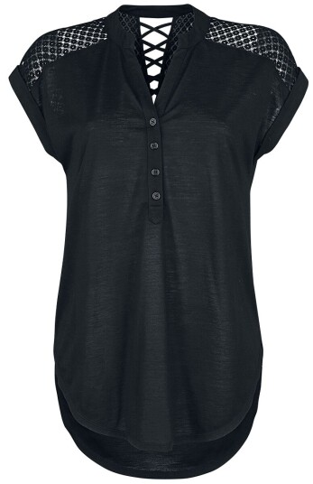 Rotterdamned T-skjorte Heeze Back Lace Wide Slub Jersey T-skjorte S til 3XL Damer svart Rotterdamned T-skjorte Heeze Back Lace Wide Slub Jersey T-skjorte S til 3XL Damer svart