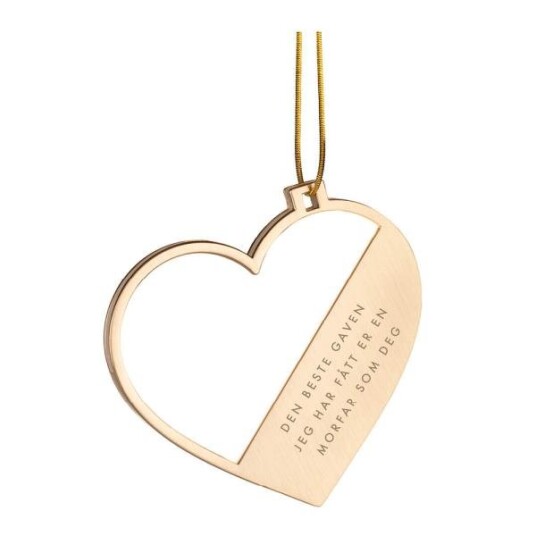Pictureit - Julepynt hjerte m/fotoramme morfar 7x0,5 cm 14K gull Pictureit - Julepynt hjerte m/fotoramme morfar 7x0,5 cm 14K gull