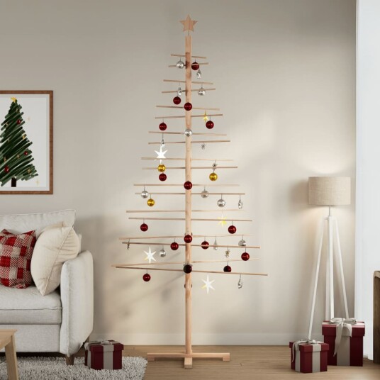  Juletre av tre til pynt 210 cm heltre furu
