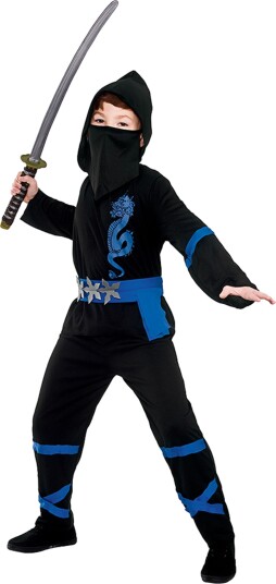Wicked Costumes Svart Blå Power Ninja Barn Kostyme Small EB-4131.(S) Wicked Costumes Svart Blå Power Ninja Barn Kostyme Small EB-4131.(S)