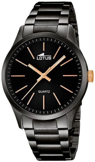 Lotus Herreklokke 18162/2 Classic Sort/Stål Ø42 mm