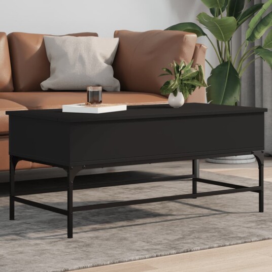 Salongbord svart 100x50x45 cm konstruert tre og metall 8721012479357