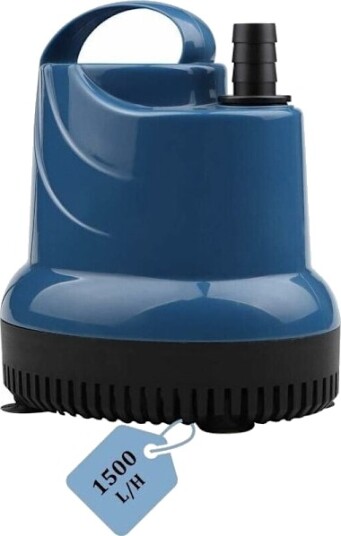Mini nedsenkbar vannpumpe, 1500 l/t, 20 W, 230 V, 1,6 m løftehøyde, 1,8 m kabel, for hage, akvarium, dam og fontene