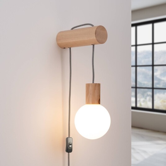 Sollux Lighting Nimbi vegglampe lyst tre høyde 67 cm tre/glass