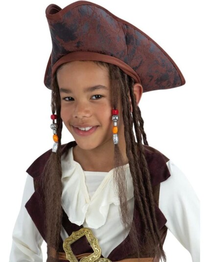 Brun Pirathatt til Barn med Dreadlocks Brun Pirathatt til Barn med Dreadlocks