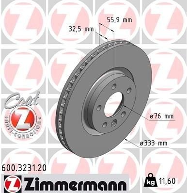ZIMMERMANN 600.3231.20 Bremseskive