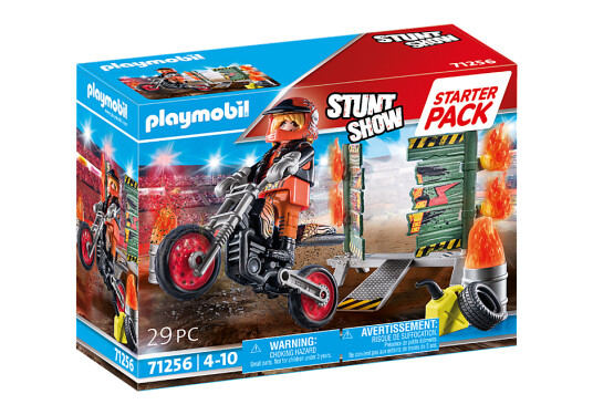 Playmobil StarterPack Stunt Show Motor with Fire Wall 71256