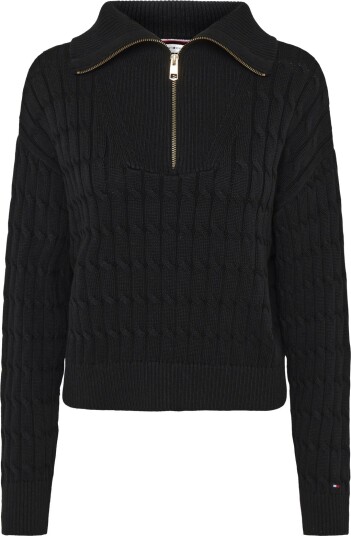 Tommy Hilfiger | Co Cable Mid Gg 1/2 Zip Ls Swt | XS
