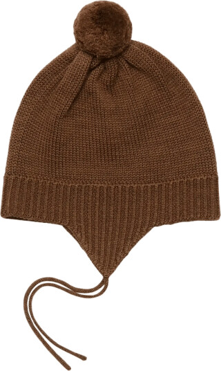 FUB Baby Pompom Hat   Brown   68/74