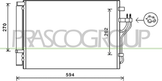 Kondensator klimaanlegg PRASCO HN804C002 Kondensator klimaanlegg PRASCO HN804C002