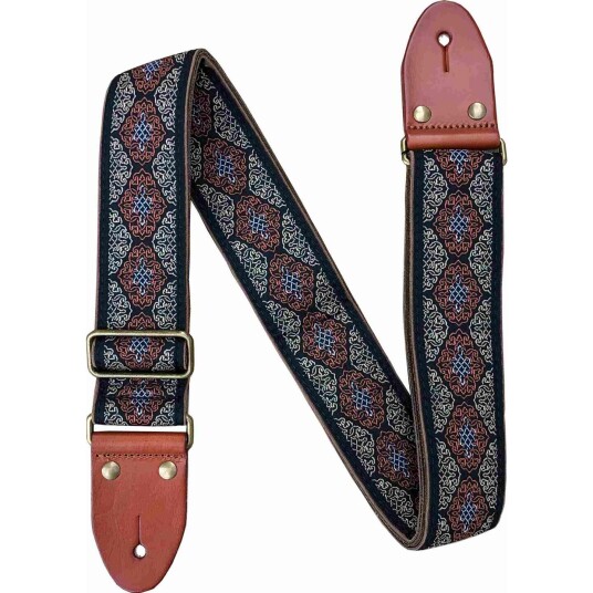 Profile Gt47 Woven Guitar Strap Leather Ends