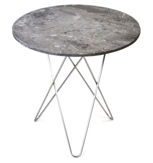 Ox Denmarq Tall Mini O Table salongbord marmor grå, rustfritt stativ Ox Denmarq Tall Mini O Table salongbord marmor grå, rustfritt stativ