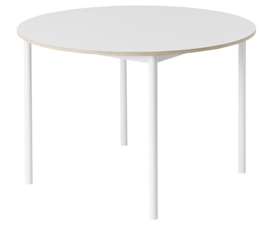 Muuto Base spisebord rundt Ø 110 cm White laminate-Plywood-White