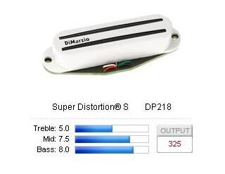 Dimarzio Dp218w Pickup Strat Super Distortion Hvit