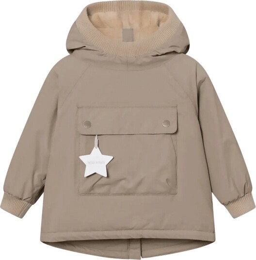 MINI A TURE Matbabywen Fleece Lined Winter Anorak. Grs   GREY BROWN   80