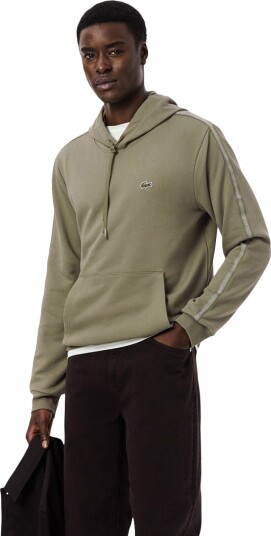 Lacoste Logo Stripe Hettegenser Herre Grønn M