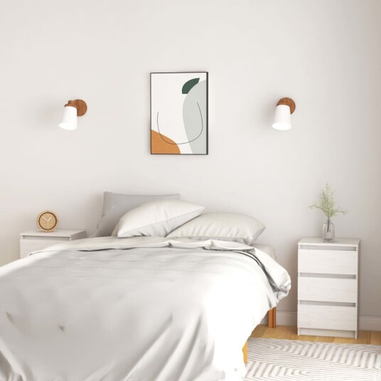 vidaXL Nattbord 2 stk 40x29,5x64 cm heltre furu hvit vidaXL Nattbord 2 stk 40x29,5x64 cm heltre furu hvit